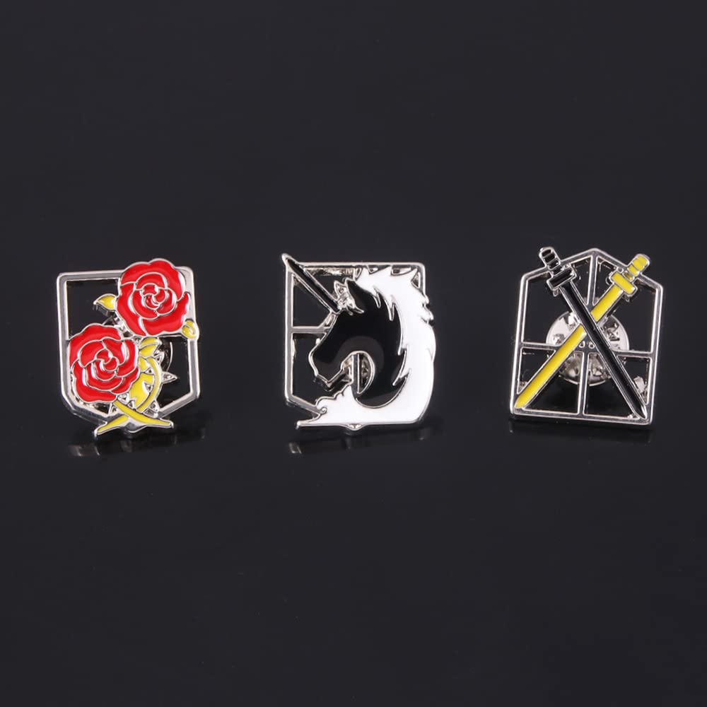 Sizuuenn Ataque a los Titanes Insignia Policía Militar Cosplay Anime Escuela Cultural Halloween Regalos para Fotos Broche, Accesorios, Accesorios, Festivales,