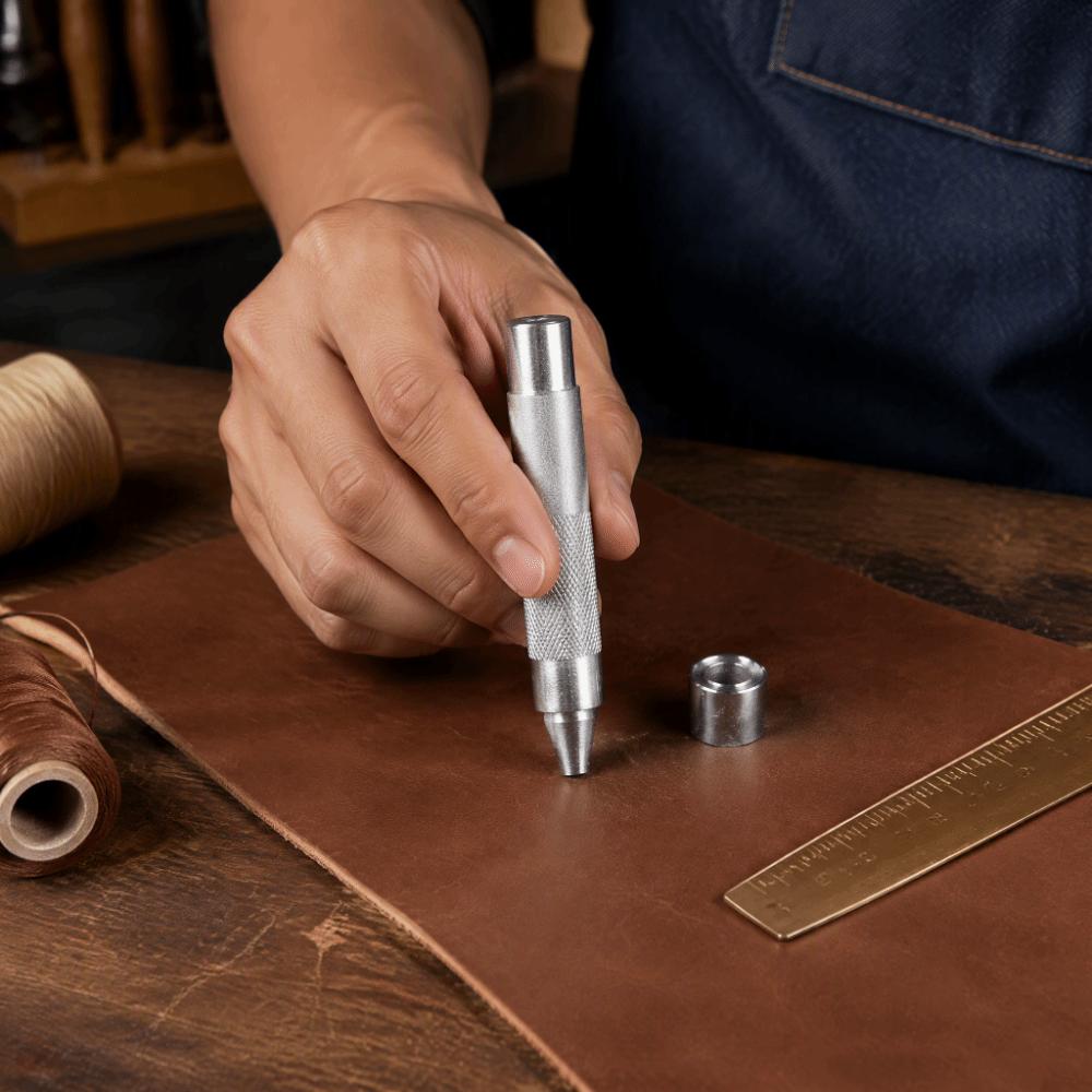 Silver Finish Eyelet Punch Die Tool Die Set Hollow Punch Tool Eyelet Hole Punch For Fabric