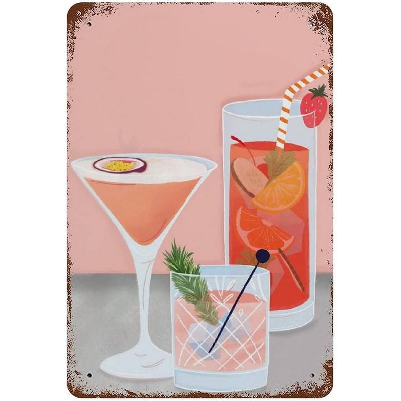 Blechschilder Kaffeebier Tee Wanddekoration Vintage Kunstposter Eisenmalerei für Man Cave Heimcafé Gartenclub B