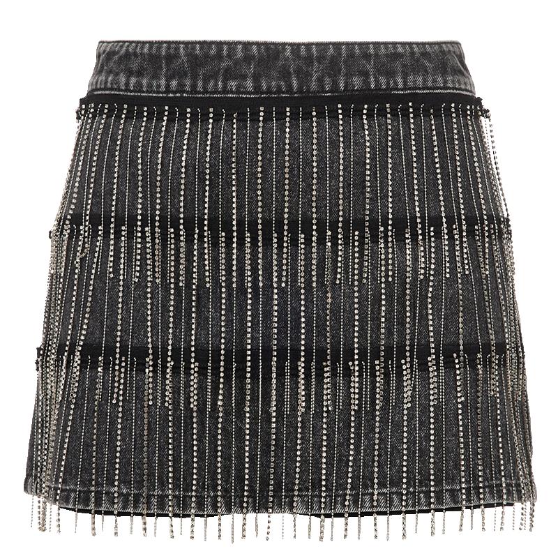 

VEROMODA 2025 Spring Rhinestone Tassel Skirt-Pants L