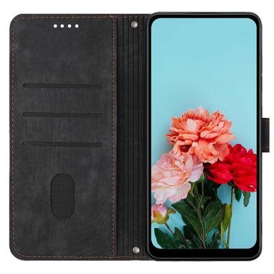 For Samsung Galaxy M35 5G Case Imprinted Lines Leather Phone Cover Bookstyle Folding Stand