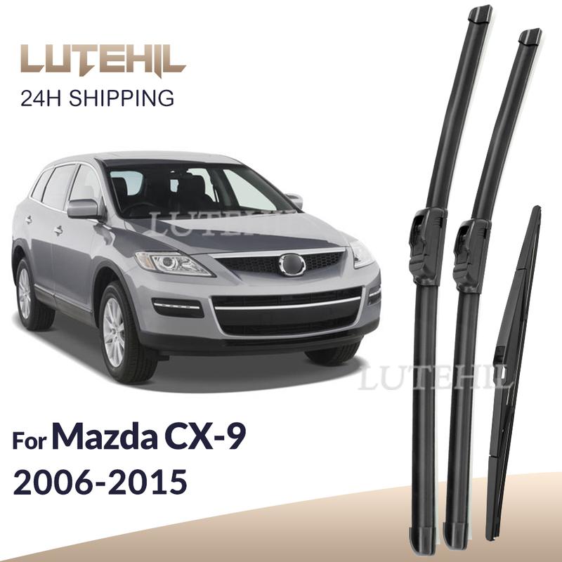 For Mazda CX9 MK1 2006-2015 2007 2008 2009 2010 Wiper Front & Rear Wiper Blades Windshield Windscreen Window Brushes 26 +16 +14 Mazda CX-9