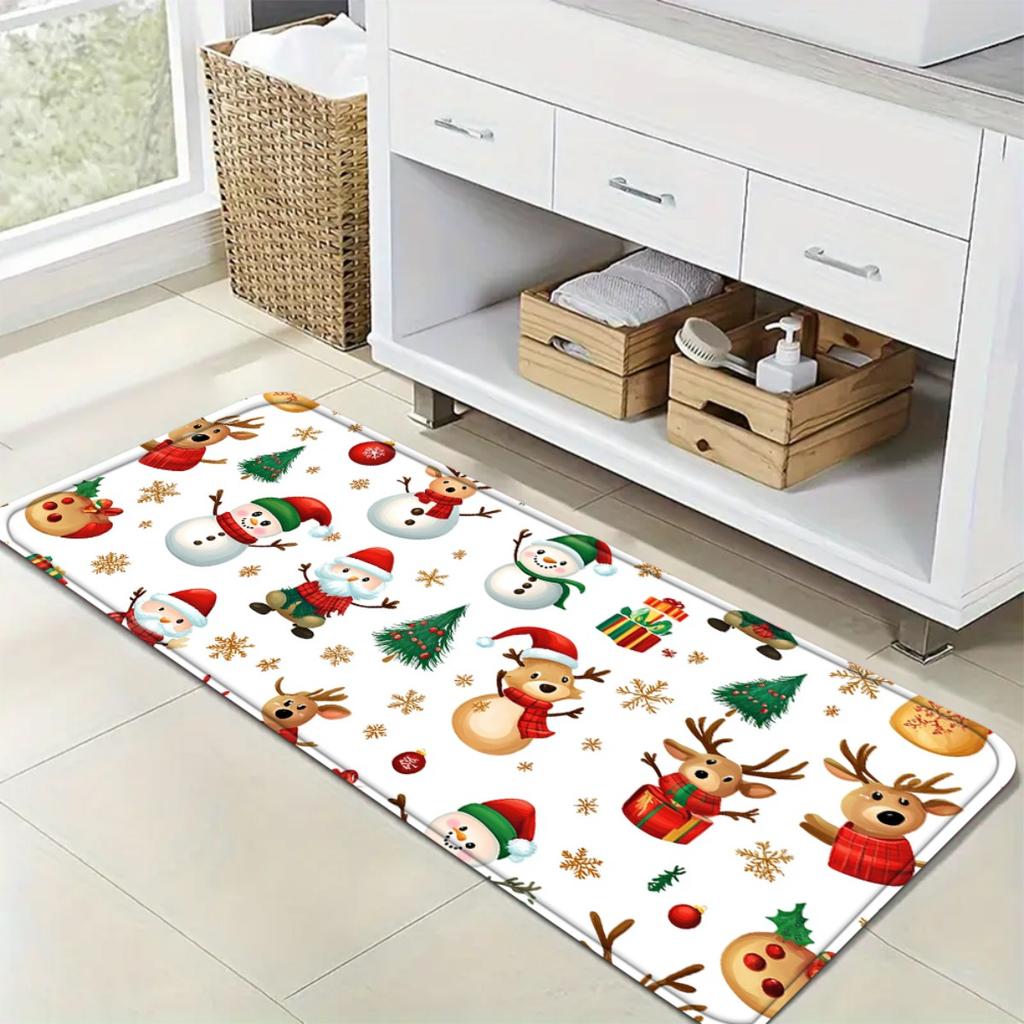 Fashion Printed Christmas Long Runner Rug Dachshund Dog Ugly Sweater Snowflake Tree Print Carpet Indoor Floor Rug for Christmas