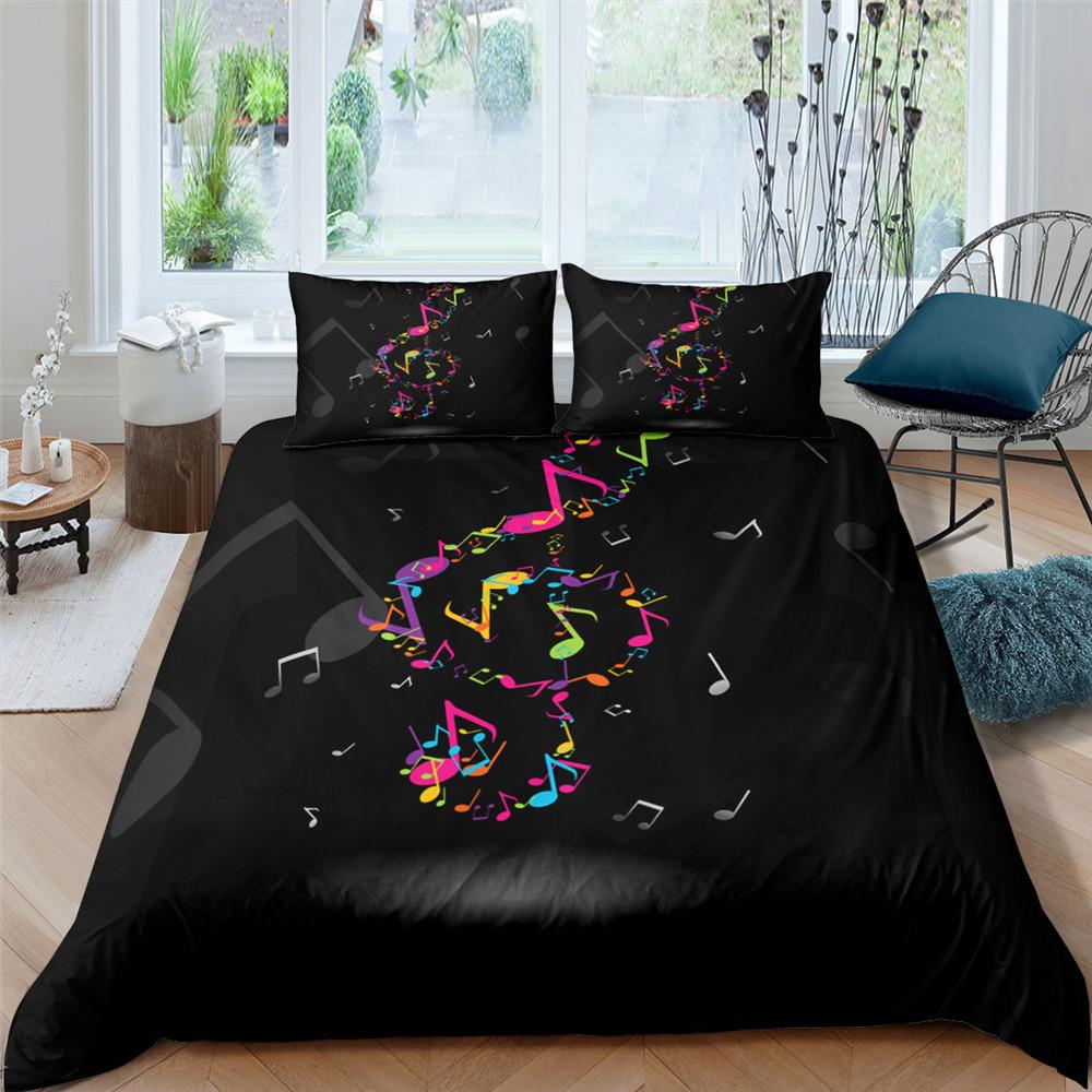 Piano Note 3D Digital Printing Bedding Set Bedroom Note Quilt Cover Pillowcase Bedding Single Double Bed Full Size 2/3 Pieces Microfiber