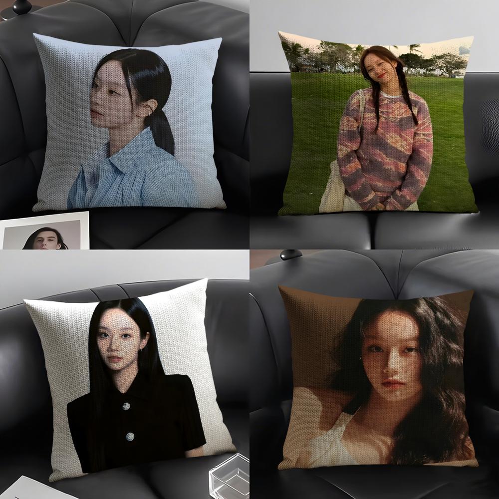 Beautiful Singer LLee Hyeri Pillow Case Linen Cushion Covers For Decorative Sofa Home Pillows Case Car Chair Pillows Cases