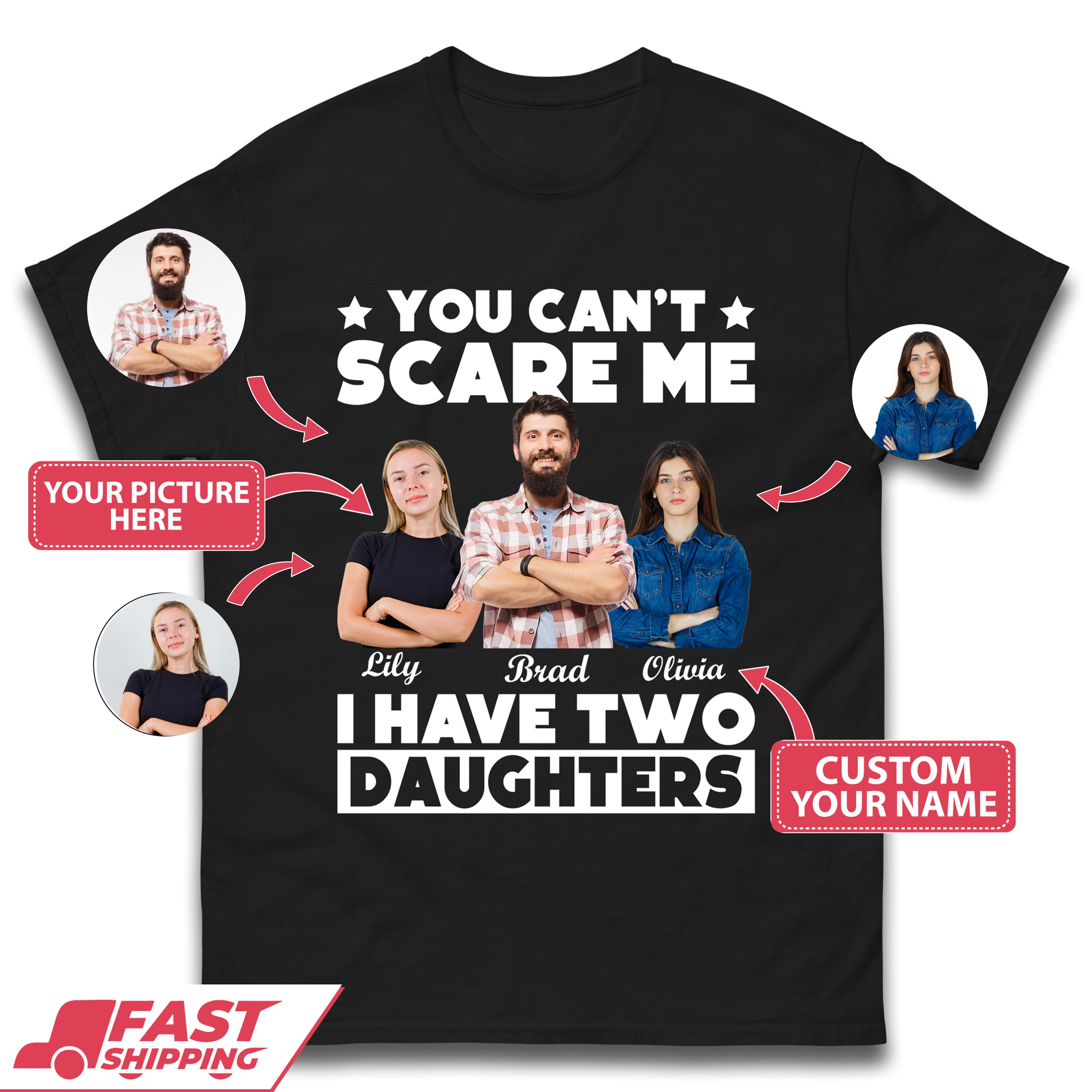 I Have Two Daughters Mens T-Shirt S