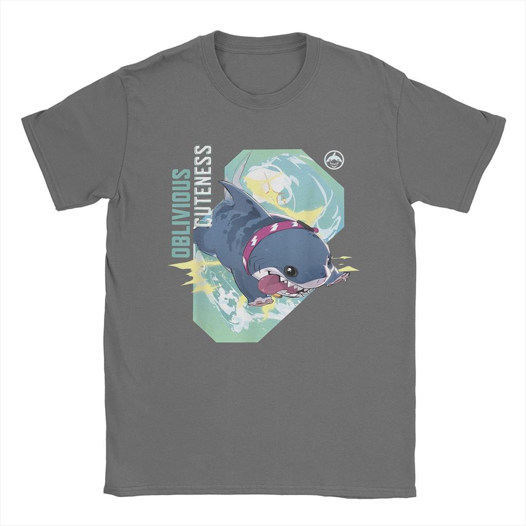 Men's T-Shirt Marvel-Rivals PVP Jeff the Land Shark Unique Cotton Tees Short Sleeve Oblivious Cuteness T Shirts Crew Neck Tops