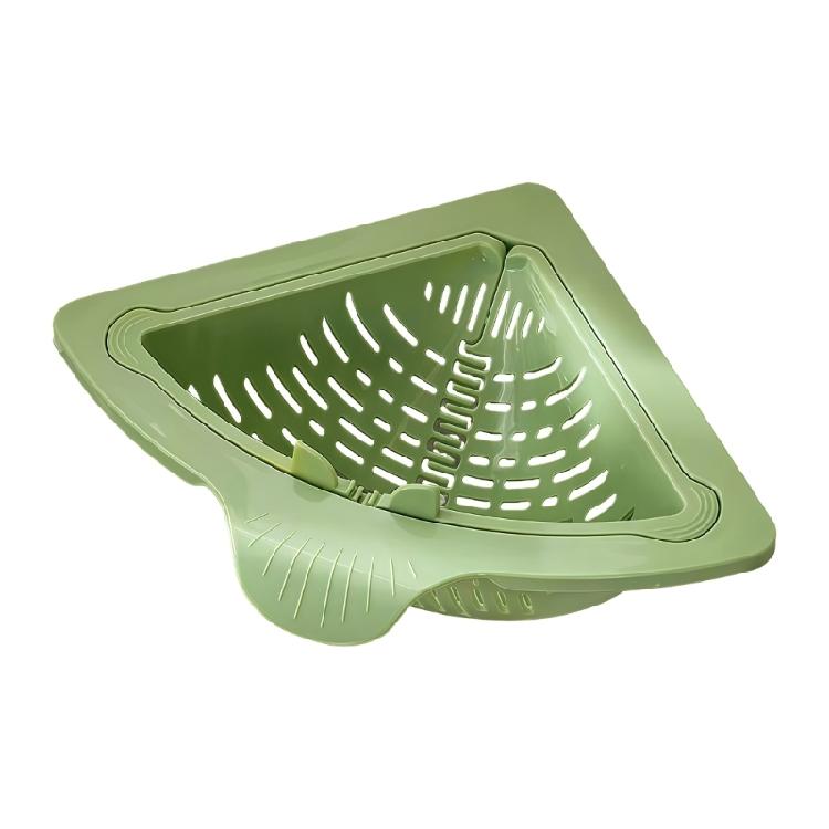 

Strong Magnetic Suction Triangular Drain Basket for Secure Sink Attachment Twist Open Bottom Kitchen Strainer Organizers зелений
