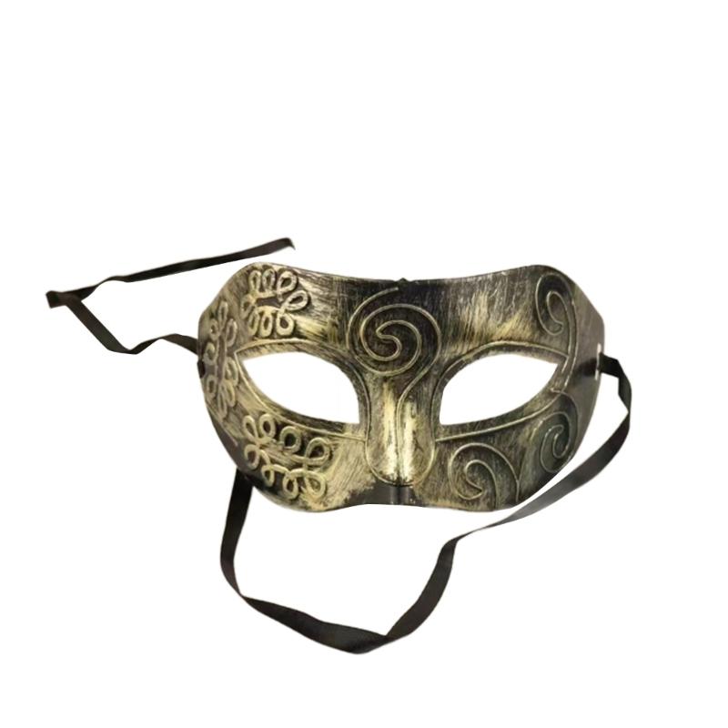 Men Halloween Party Mask Venetian Mask Masquerade Mask Antique Mardi-Gras Mask золотой