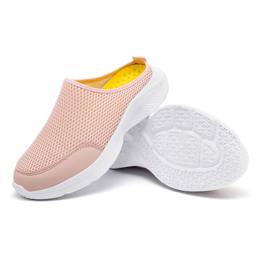 Женские легкие дышащие слипоны из сетки - Персиково-розовые летние кроссовки для ходьбы 35