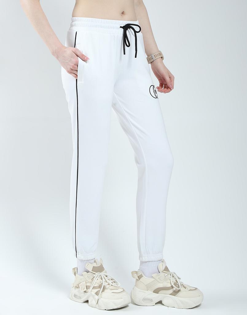 ROCK.IT From House of Monte Carlo Women's Solid Regular Fit Lower Track Pants White