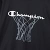 Champion Long Sleeve Round Odor Quick Script Basketball Boys Kids' T-Shirt, Neck, Antibacterial, Resistant, Drying, Logo, T-Shirt, Black, CK-AB411,