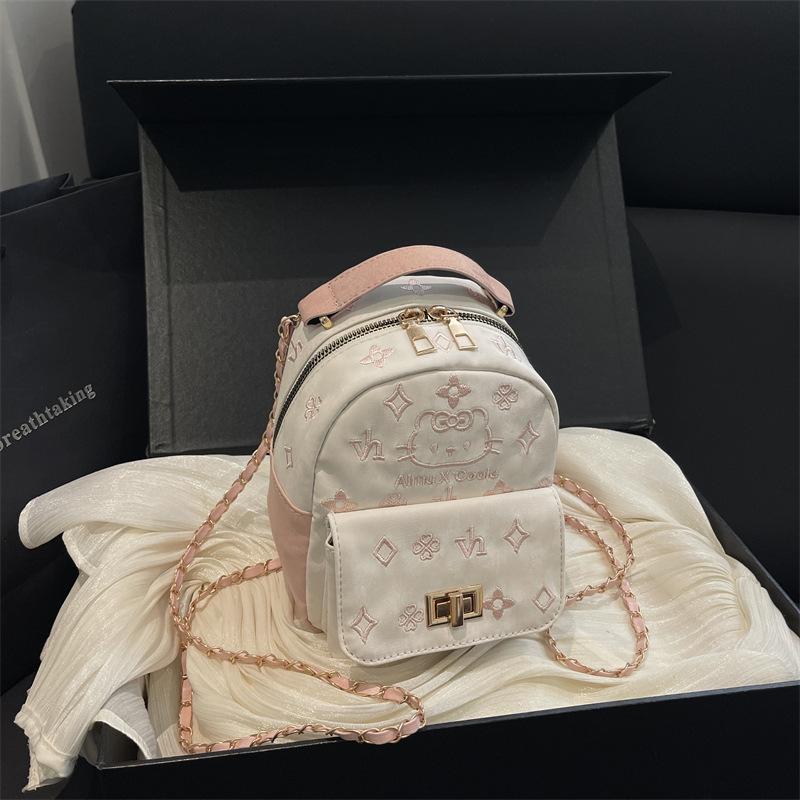 Schoolbag trendy personality foreign style backpack fashion texture simple bag 1011 spring new niche women's backpack