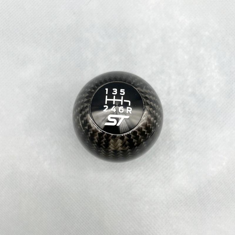 New 6 Speed Racing ST Real Carbon Fiber Gear Shift Knob For Ford Focus ST RS Fiesta ST ST logo RR