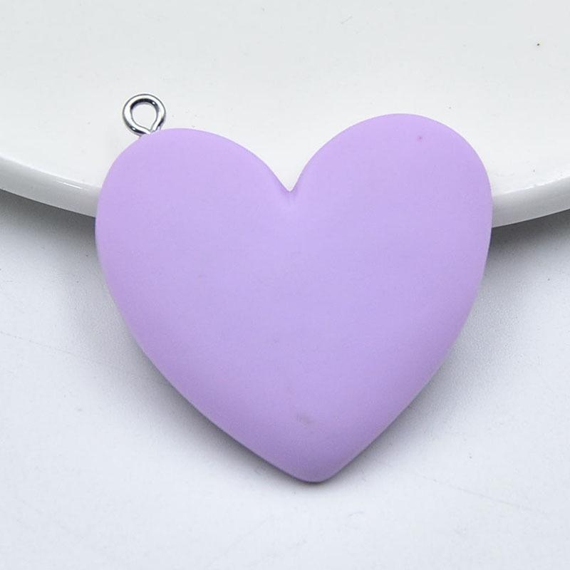 Large Peach Heart Resin Pendant Keychain - DIY Jewelry Accessory