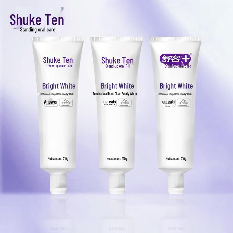 Shuke Bamboo Charcoal & Natural Pearl Whitening Toothpaste 3-Pack