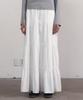 38 Come On Common Shirring Tiered Banding Skirts (White) - Long Length