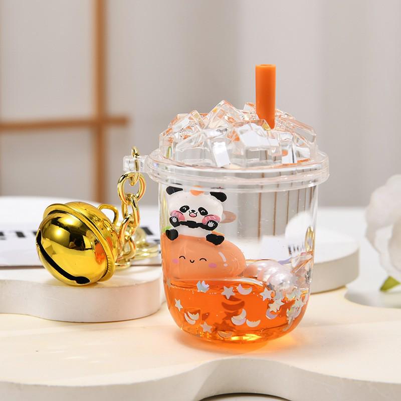 Creative Cartoon Panda Floating Bottle Keychain – Cute Bag Pendant Toy