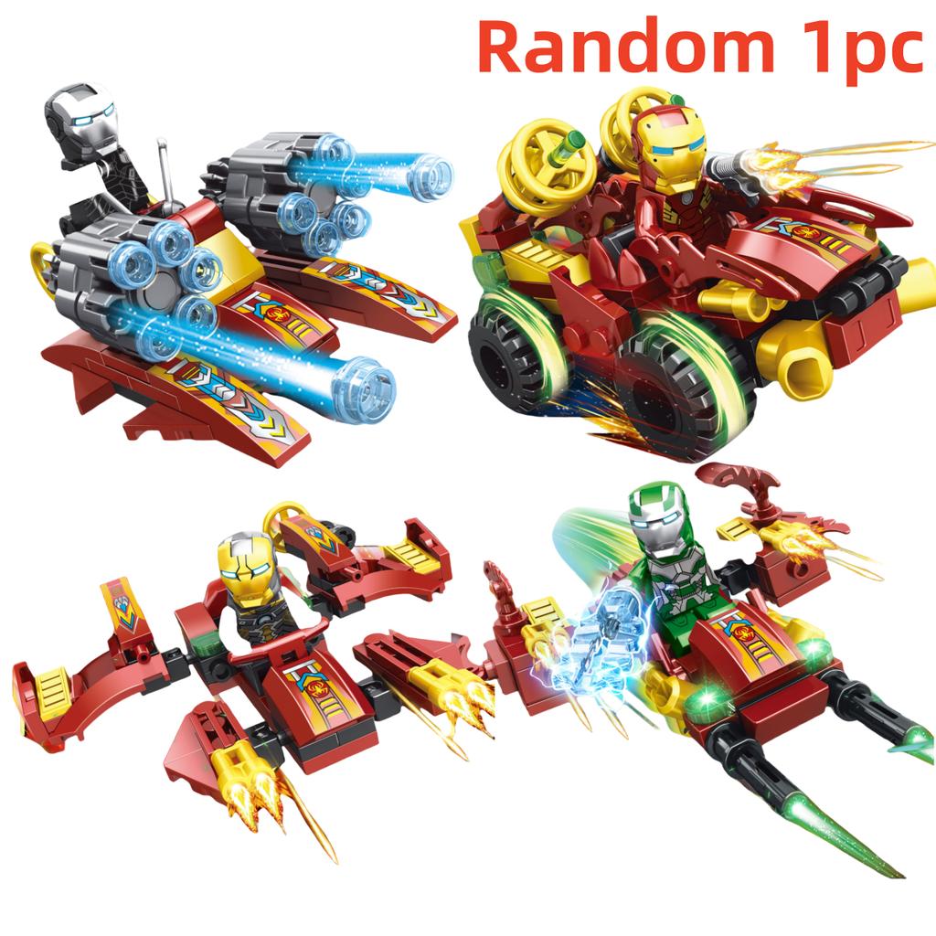 Blind Box Mini Marvel Building Blocks Figures Big Goblin Spiderman Iron Man Venom Captain Hawk Deadpool Technic Armor Gift Toys