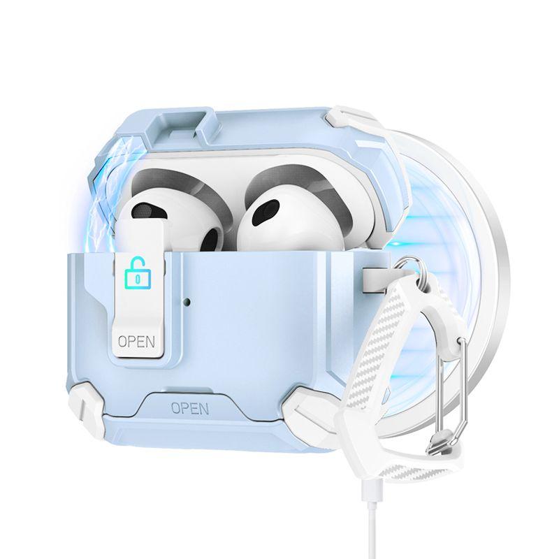 

Airpodspro2 Protective Case Noise Reduction Pro Earphone Case Third Generation Creative Second Change Bracket Magnetic Suction Shatter-resistant New Apple AirPods 4 Blue [magnetic bracket]]