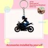 New Acrylic 2D Flat Personalized Off-road Motorcycle Rider Car Pendant Schoolbag Keychain Pendant