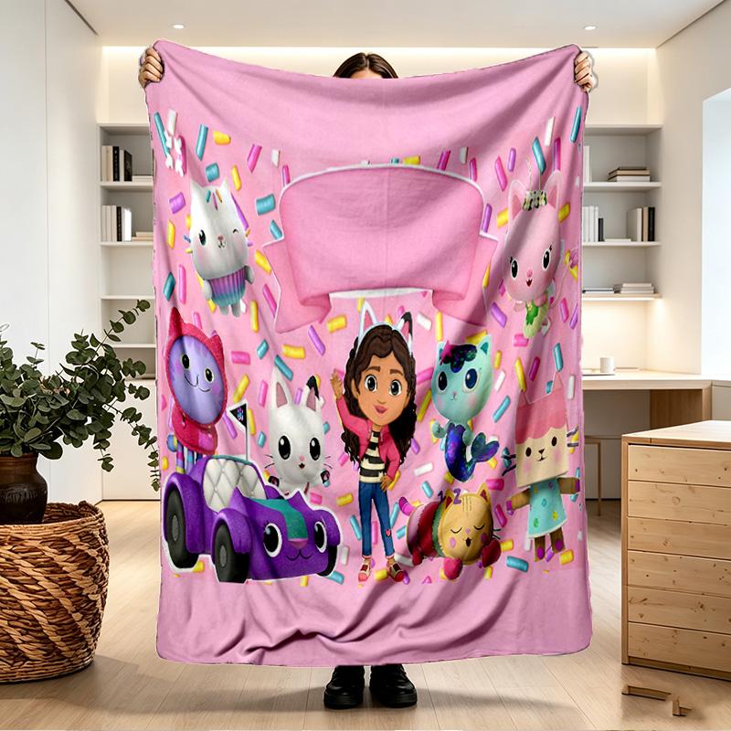 Gabby's Dollhouse Print Blanket - Soft & Comfortable, for Bedroom, Travel, Sofa, Home Decoration - Birthday Christmas Gift for Friend