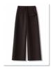 Unisex High-Waisted Gray Wool Sweatpants for Kids, Winter 2025: Thick Wide-Leg Petite Fit