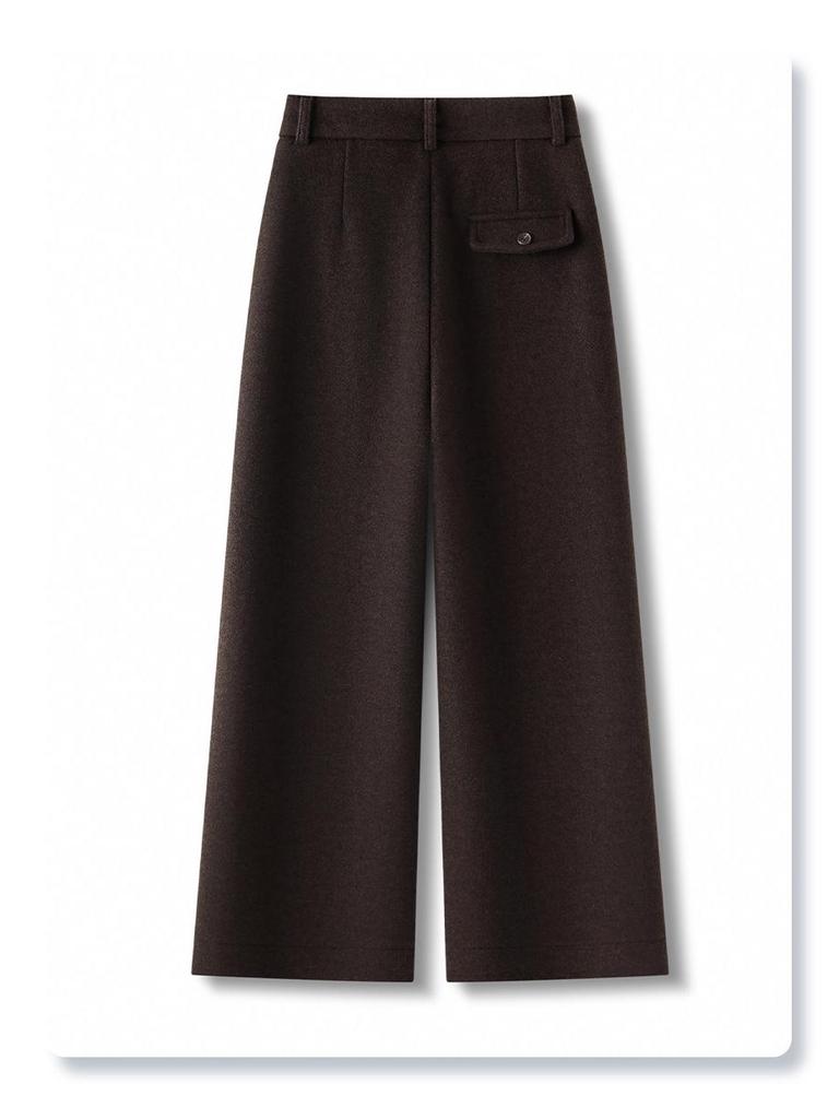 Unisex High-Waisted Gray Wool Sweatpants for Kids, Winter 2025: Thick Wide-Leg Petite Fit