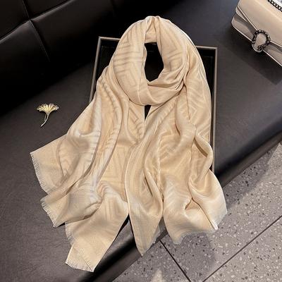 Spring Imitation Silk Scarf Women'S Fashion Shawl High-End Elegant Shawl Tencel Cotton Versatile Silk Scarf
