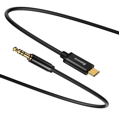 Stereo Audio Cable AUX Adapter 35mm Mini Jack USBC 120cm Black