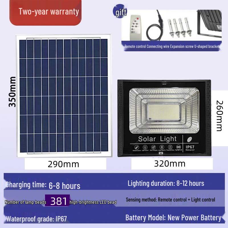 Outdoor Super Bright Solar Street and Courtyard Lights - Waterproof for Yard and Household Use