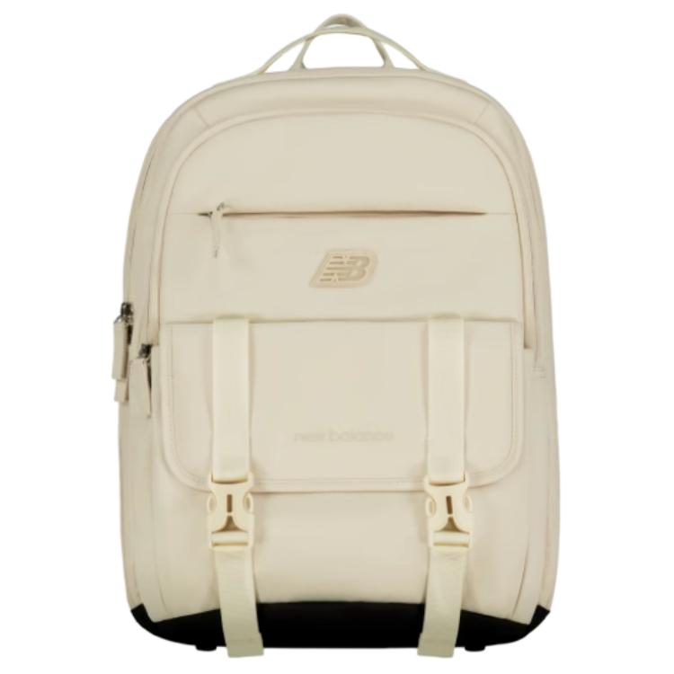New Balance Comfortable Simple Solid Color Large Capacity Fabric Backpack Medium Size Unisex backpack Beige 8PF1E033BEI Beige
