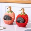 European Ceramic Strawberry Cruet Oil Pot Creative Fruit Kitchen Seasoning Jar Salt Sugar Chili Jar Soy Sauce Vinegar Bottle New