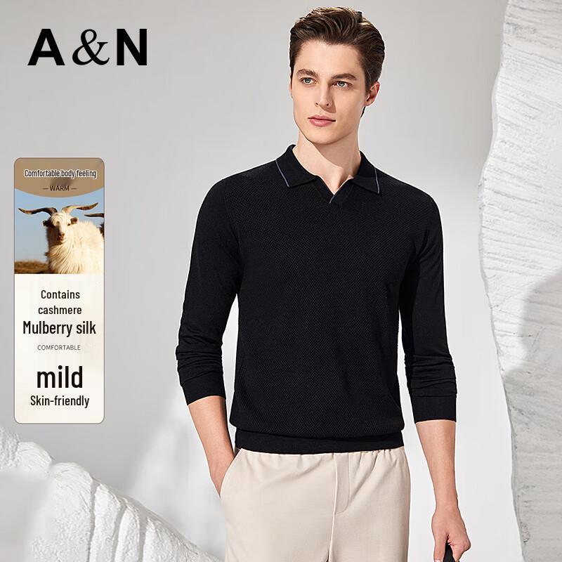 Antonio Men's Cashmere Silk Blend Long-Sleeve Knit Polo