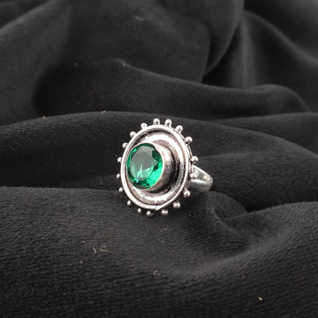 Green Emerald Gemstone Ring, Handmade Jewelry, 925 Solid Sterling Silver Ring, Attractive Jewelry Ring For Wedding Gift