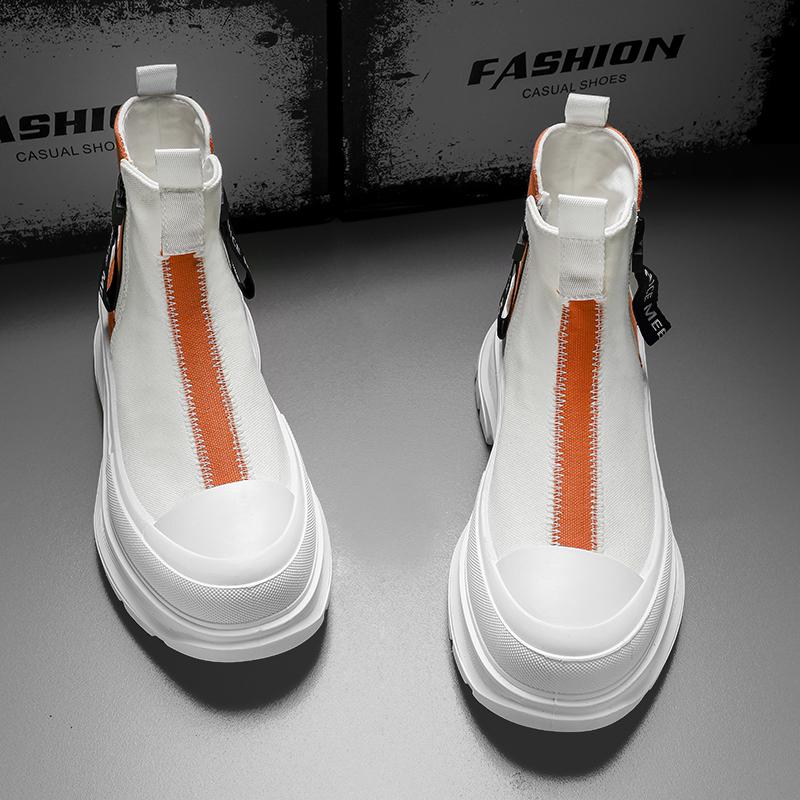 

Мужские холщовые высокие дышащие кроссовки на платформе: Модная толстая подошва для увеличения роста и повседневного стиля 39