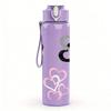 1PC Multi Outline Heart 750ml Color Plastic Sports Water Bottle Leakproof Flip Straw Lid Suitable for Sports Office Home Use