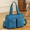 Women's Solid Color Multi-Pocket Tote Bag, Large Capacity Lightweight Crossbody Shoulder Bag, Casual Satchel Handbag for Work Travel