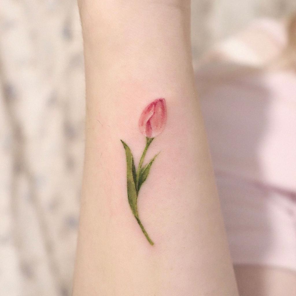 High-End Small Fresh Color Beautiful English Flower Hand Collarbone Simulation Flower Tattoo Sticker