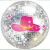 Disco Party Disposable Tableware Pink Cowgirl Hat Disco Silver Ball Plates Cups Napkins Adults Girls Happy Disco Party Supplies