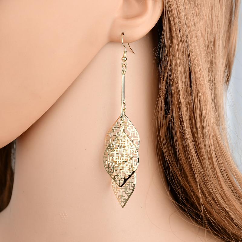 Trendy Leaves 2022 Earings Bohemia Metal Tassel Earrings Long Earring Women Irregular Sexy Girls Jewelry Fashion Punk