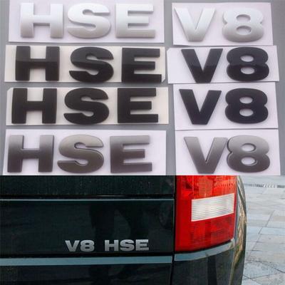 Písmena Emblém V8 HSE odznak pro Discovery 3 4 Freelander 2 Styling auta Samolepka ocasního kufru lesklá Černá Stříbrná Šedá