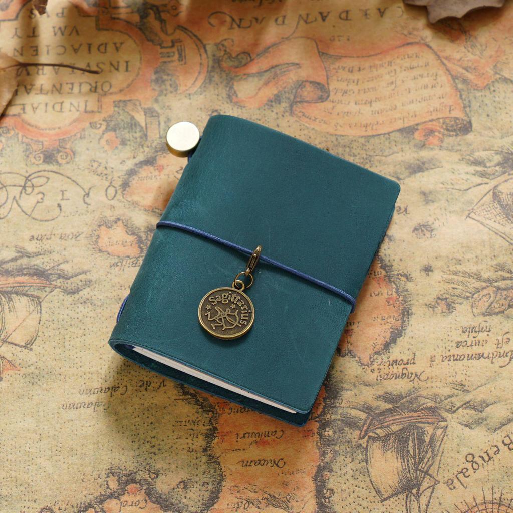 Mini Carnet de Poche à Feuilles Mobiles en Cuir de Vache pour Voyageur