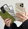 Luxuriöse 3D-Telefonhülle mit gewelltem Seidenmuster für iPhone 14 13 12 11 Pro Max X XR XS Max 7 8 14 Plus, einfarbig, glänzende Abdeckung