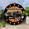 Retro Amerikanisches Auto Blechschild 8x8 Zoll, Vintage Metall Wanddeko für Garage Man Cave Bar, Klassisches Auto Aluminium Poster