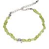 Niche S925 Sterling Silver Natural Olivine Colored Treasure Bracelet Women'S Shape Amorphous Stone Transparent Green Beads