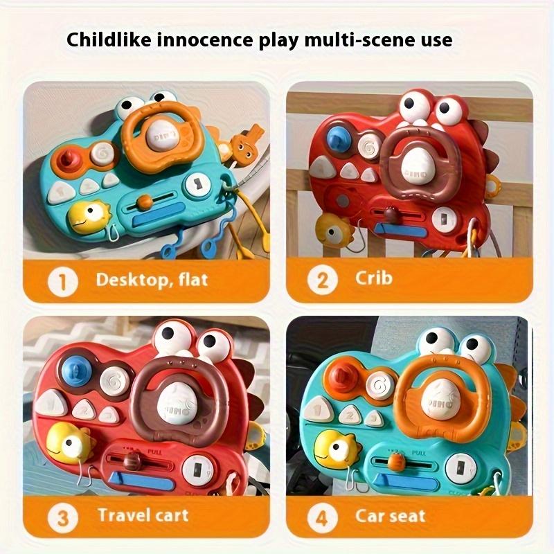 1pc New Dinosaur Interactive Steering Wheel Driving Multifunctional Busy Toy, Sensory Educational Interactive Toy Develops Motor Skills