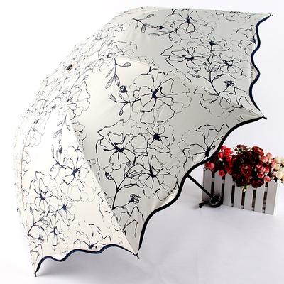 Folding Umbrella UV Protection Parasol Windproof Rain Ladies Princess Umbrella Sun Umbrella Ultra Light Foldable Parasol
