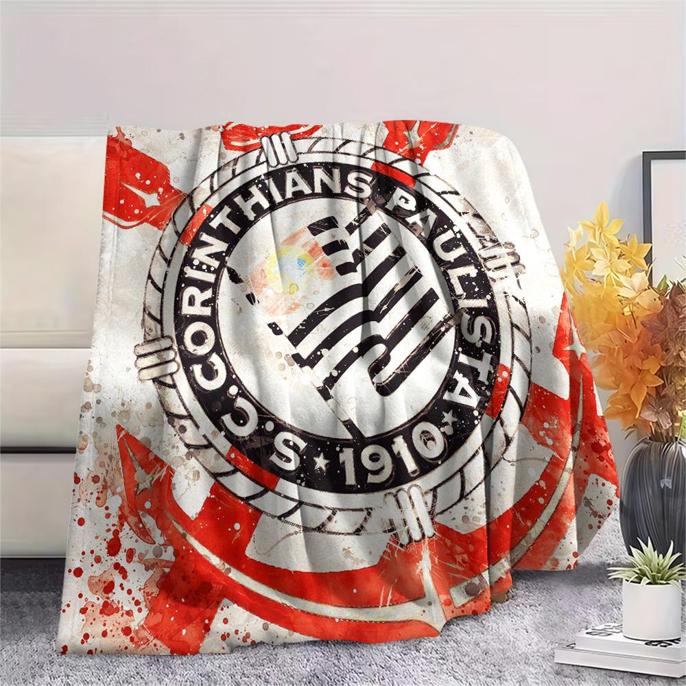 Corinthians Paulista Print Flannel Blanket, High quality Comfortable for All Seasons, Home Decor, Warmth and Comfort
