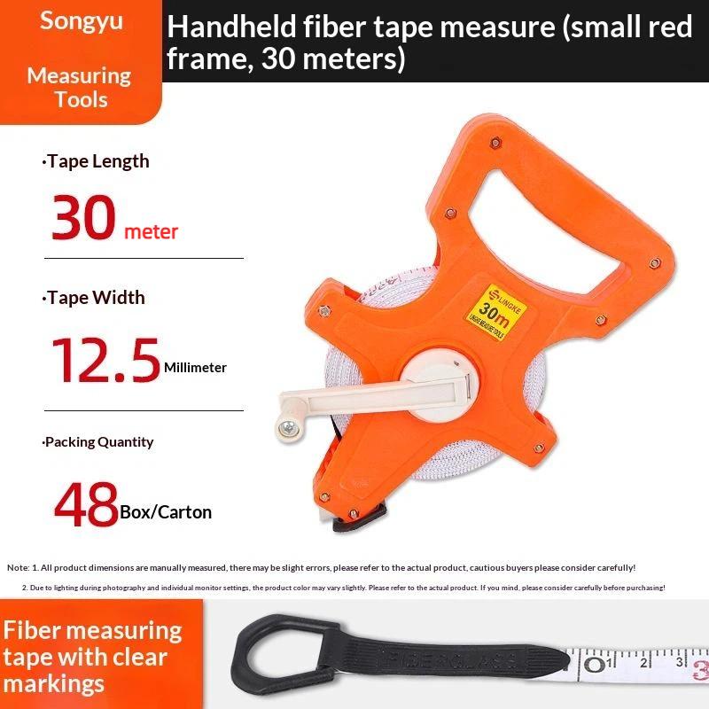 Durable Open Measuring Tape 1Pcs 30m 50m 100m Thickened Handheld Measure Tool for Outdoor Garden Construction Surveying A